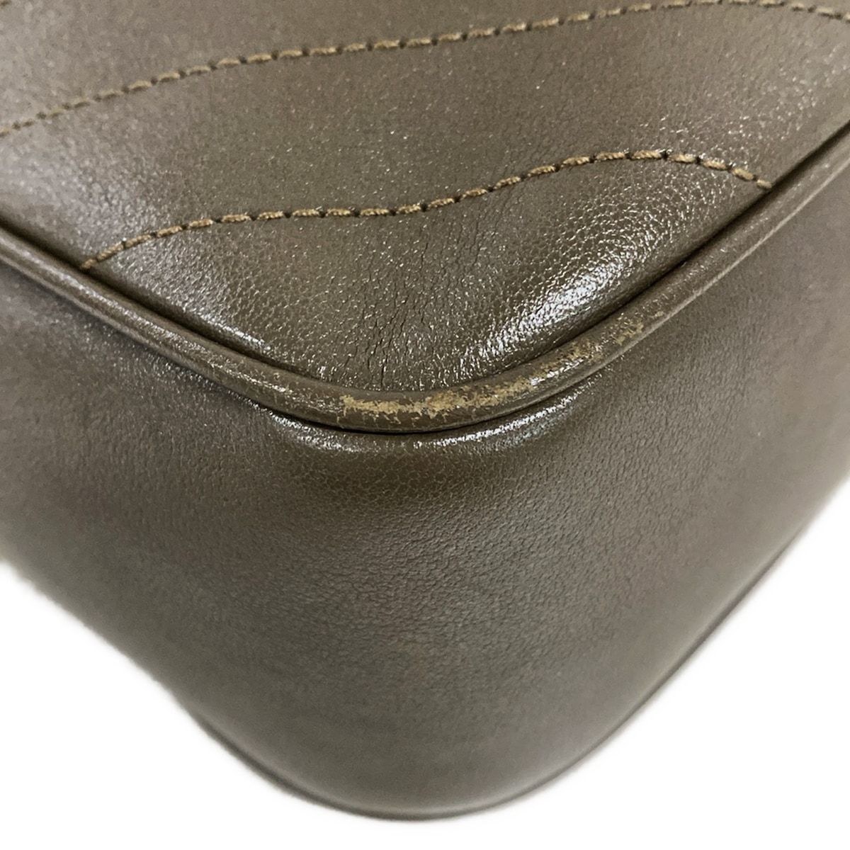 Gucci Shoulder Bag Blondie Khaki Stitch Tassel Leather — view 6