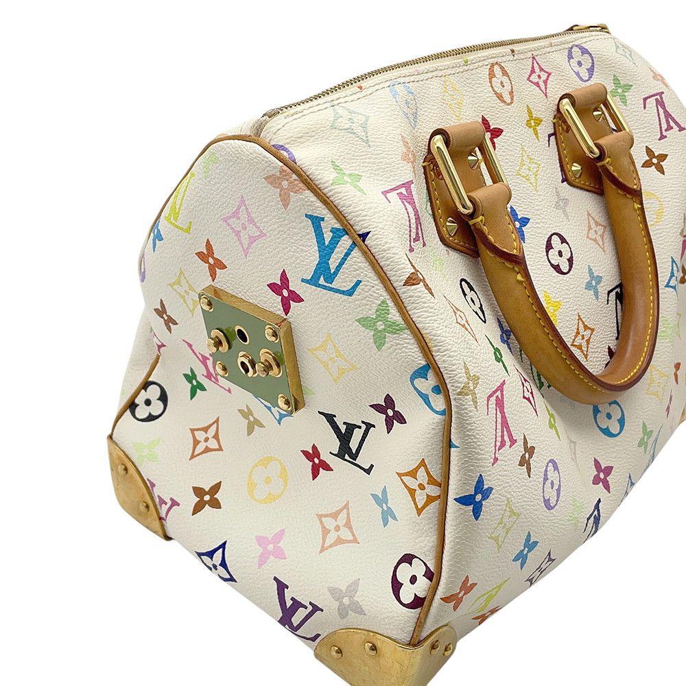 Louis Vuitton Handbag Monogram Multicolor Speedy 30 Bag White — view 7
