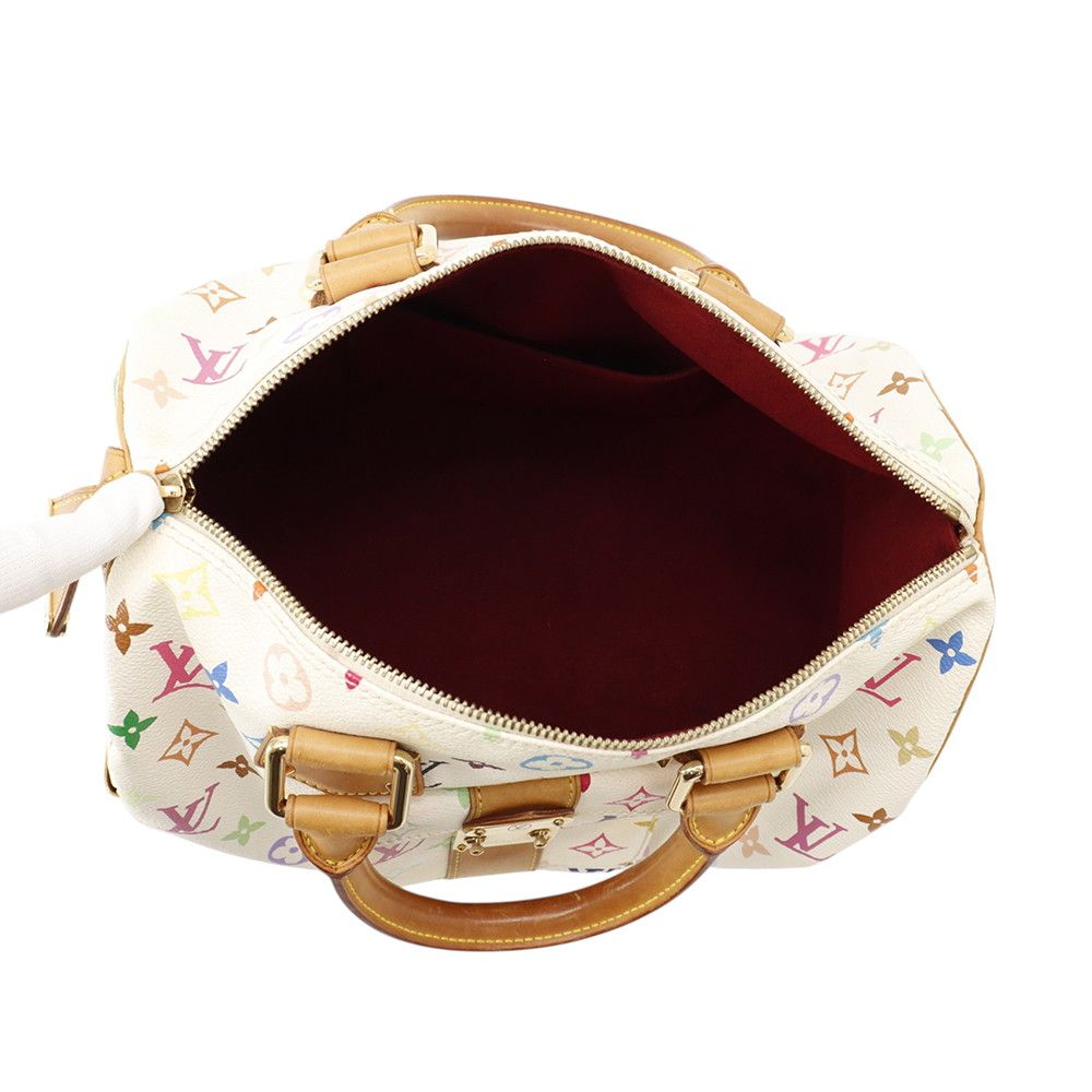 Louis Vuitton Handbag Monogram Multicolor Speedy 30 Bag White — view 5