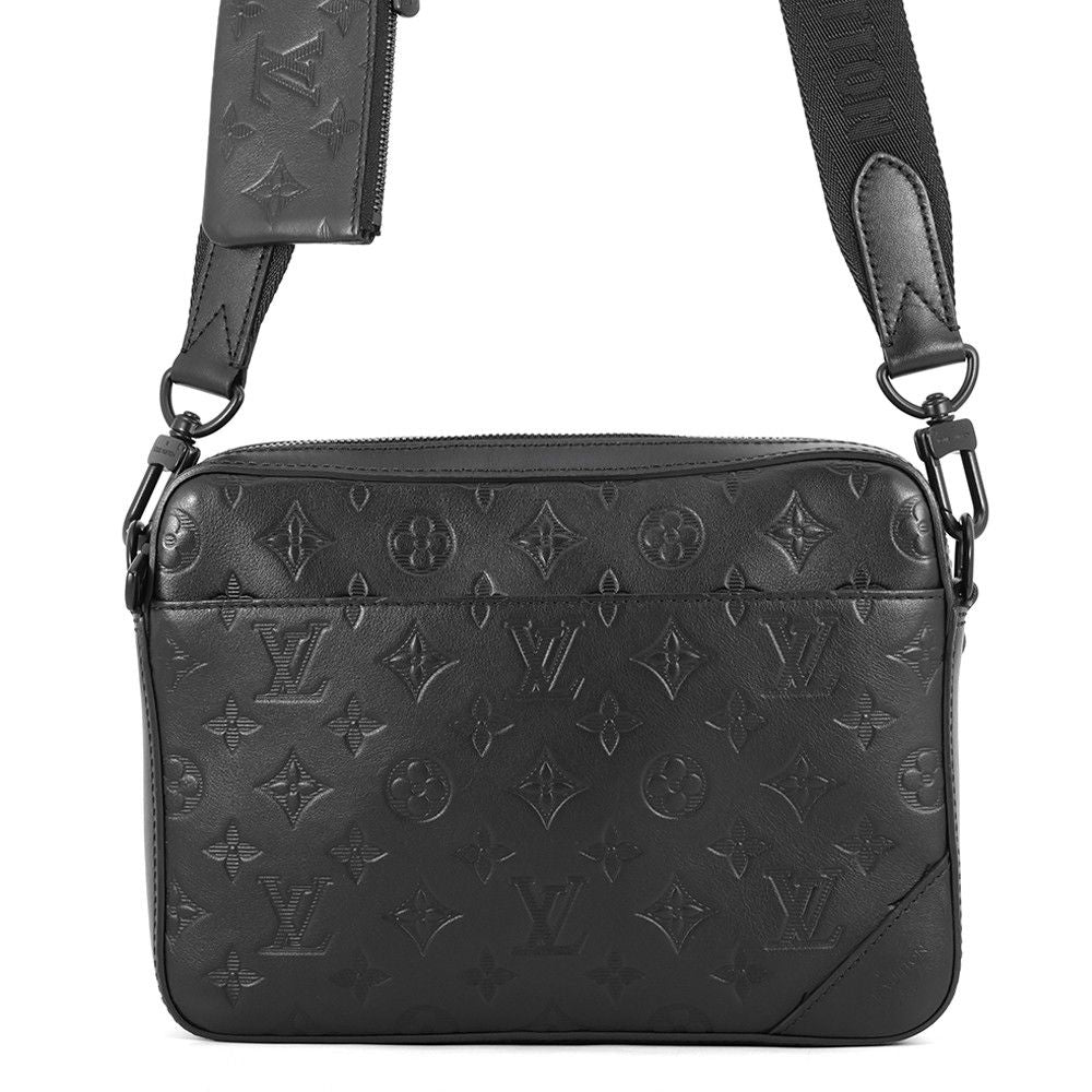 Louis Vuitton Shoulder Bag Monogram Shadow Duo Messenger Black