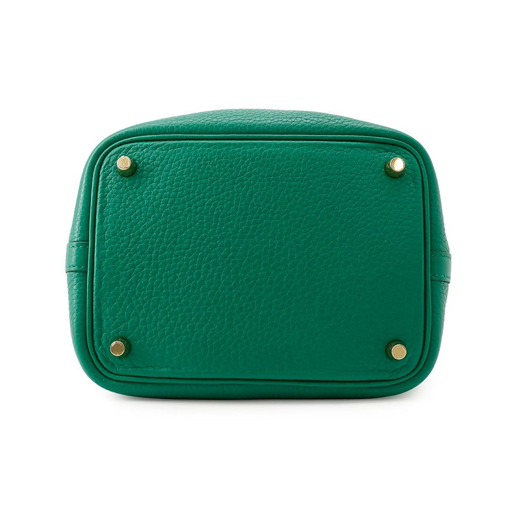 Hermes Picotin Lock PM Vert Vertigo Gold Taurillon Clemence Handbag — view 3
