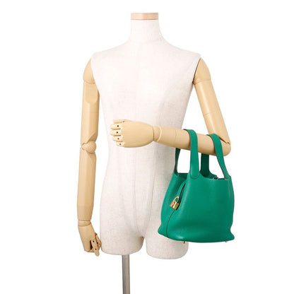 Hermes Picotin Lock PM Vert Vertigo Gold Taurillon Clemence Handbag — view 4