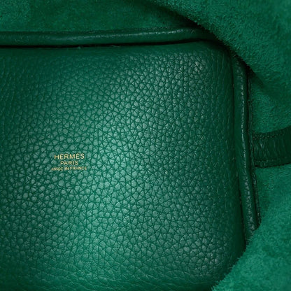 Hermes Picotin Lock PM Vert Vertigo Gold Taurillon Clemence Handbag — view 8