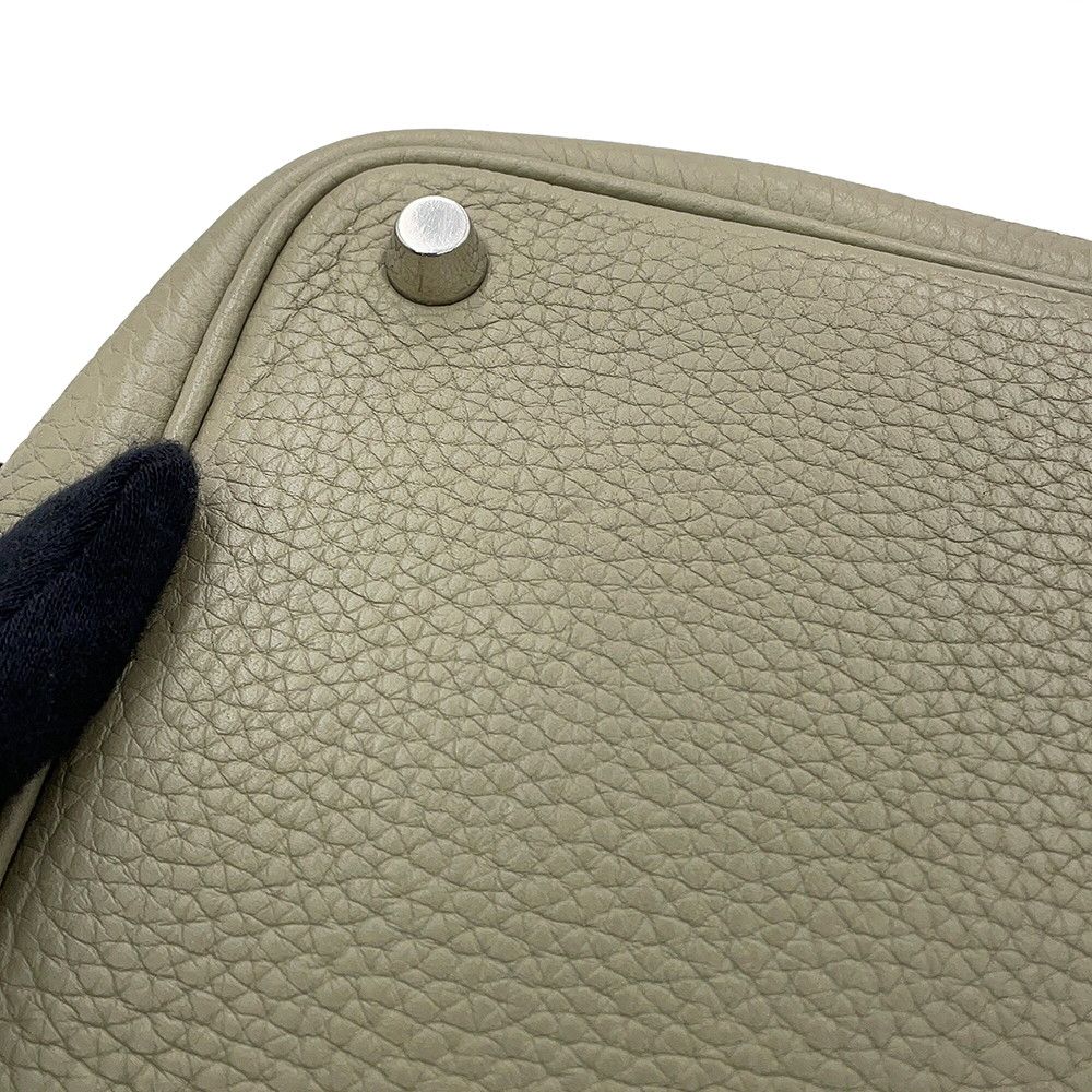 Hermes Handbag Picotin Lock PM Sage Silver Taurillon Clemence Tote — view 7