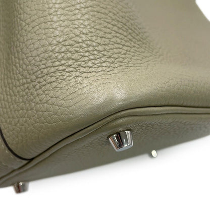 Hermes Handbag Picotin Lock PM Sage Silver Taurillon Clemence Tote — view 6