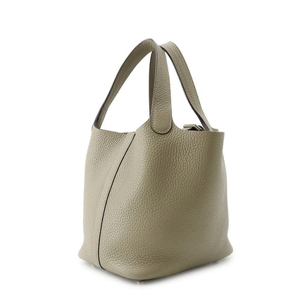 Hermes Handbag Picotin Lock PM Sage Silver Taurillon Clemence Tote — view 2