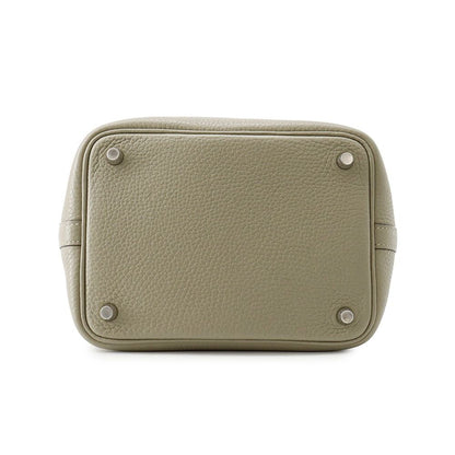 Hermes Handbag Picotin Lock PM Sage Silver Taurillon Clemence Tote — view 3