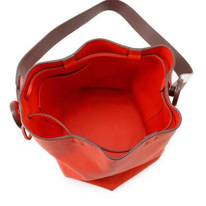 Hermes Shoulder Bag Rouge Tomato Tail White Silver Evercolor — view 5