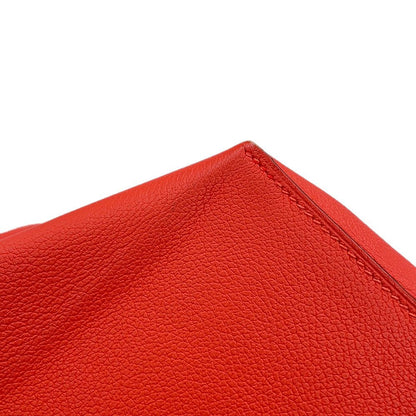 Hermes Shoulder Bag Rouge Tomato Tail White Silver Evercolor — view 8
