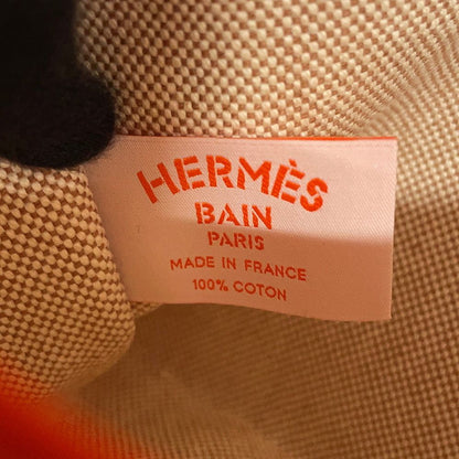 Hermes Tote Peach Palm Tree Khaki Groseil Silver Cotton — view 7