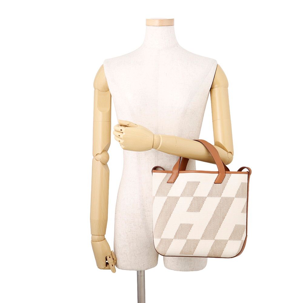 Hermes Tote H Ambie PM Gold Swift Toile H 2-Way — view 4
