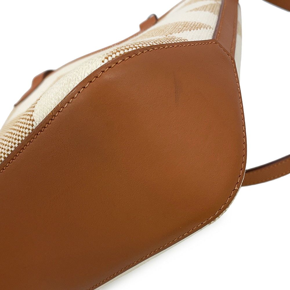 Hermes Tote H Ambie PM Gold Swift Toile H 2-Way — view 8