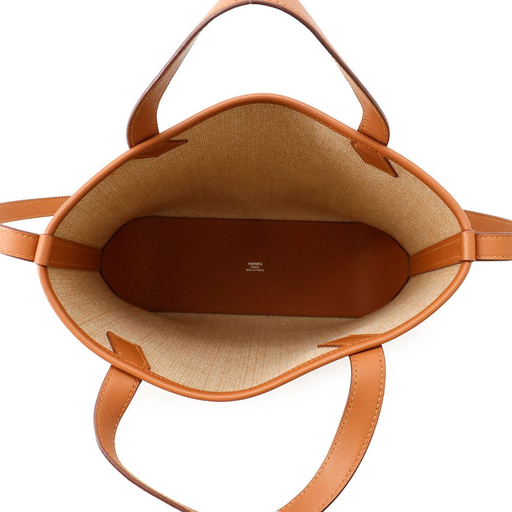 Hermes Tote H Ambie PM Gold Swift Toile H 2-Way — view 6