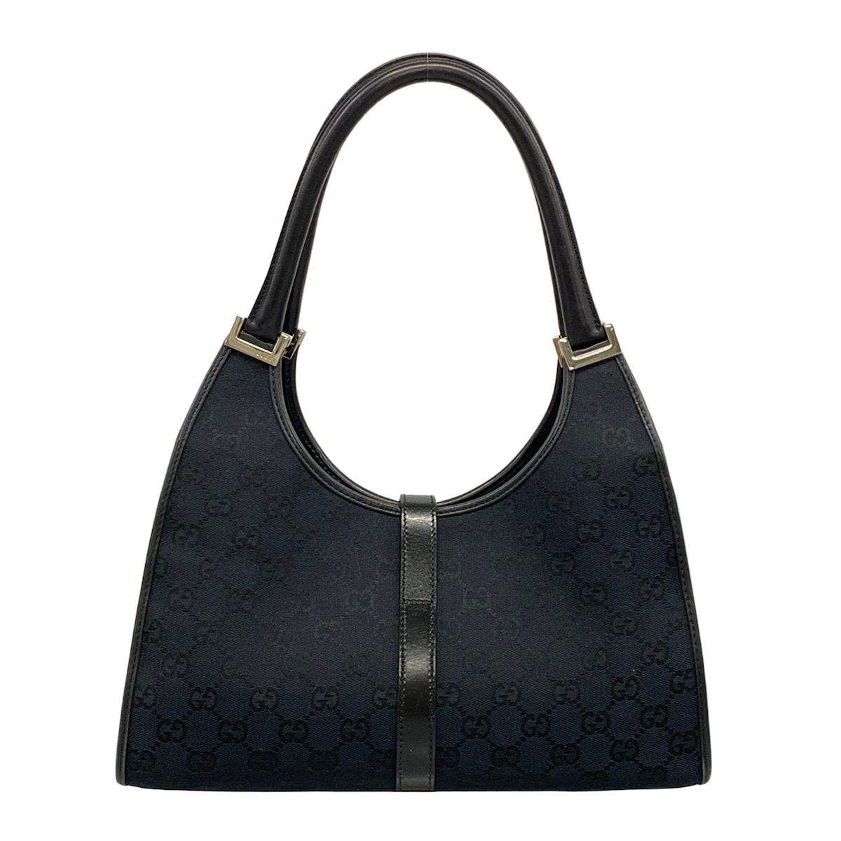 Gucci Shoulder Bag Jackiegg Pattern Black Leather — view 3