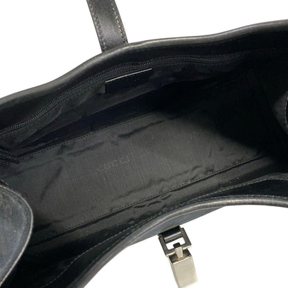 Gucci Shoulder Bag Jackiegg Pattern Black Leather — view 7