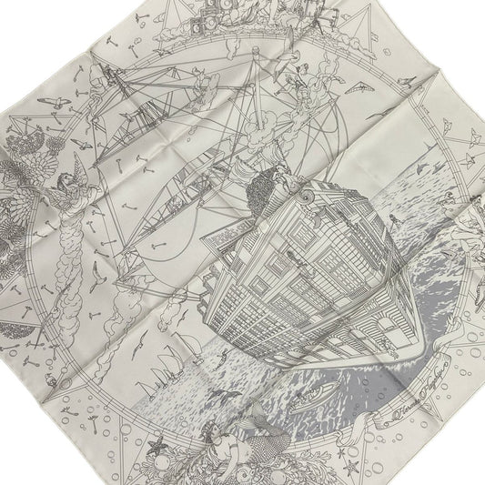 Hermes Scarf Carre 90 White Flagship