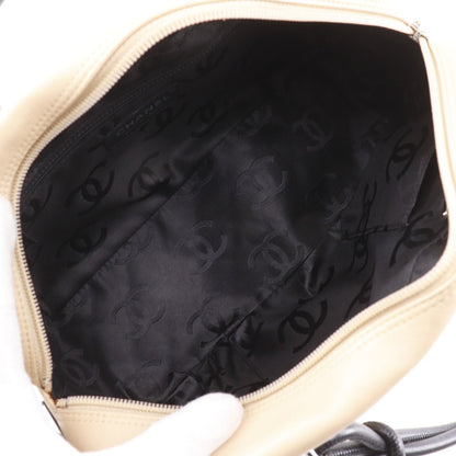 Chanel Bowling Bag Cambon Line Leather Beige Tote — view 6