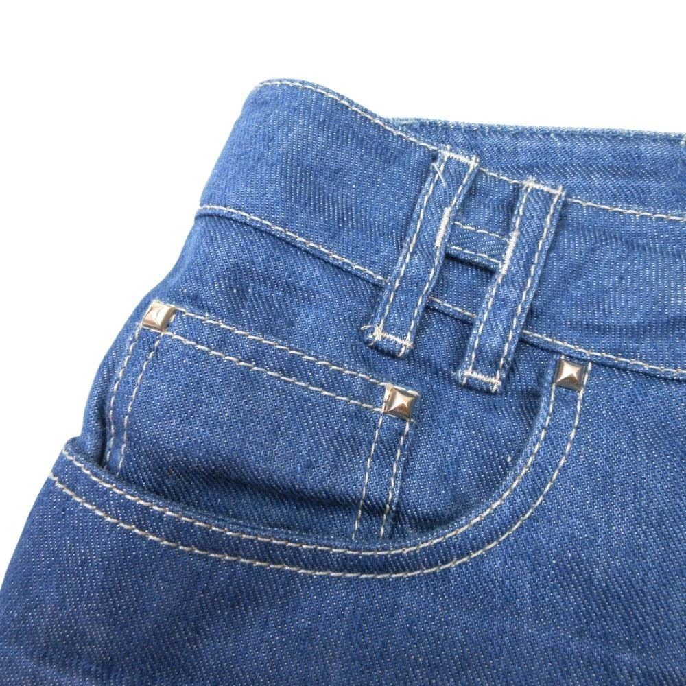 Hermes Medor Button Linen Denim Chambray Shorts H Logo Light Blue 34 — view 5