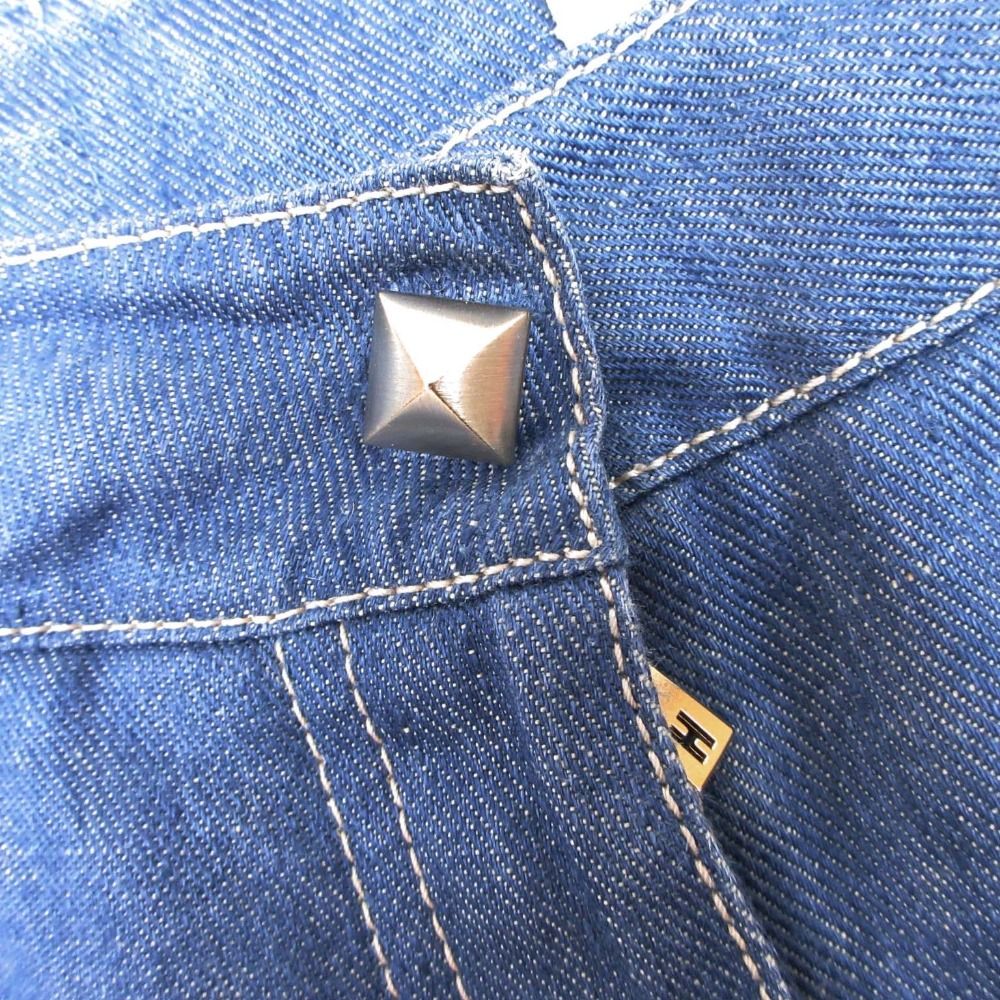Hermes Medor Button Linen Denim Chambray Shorts H Logo Light Blue 34 — view 4