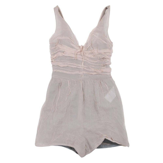 Dior Sample Silk Chiffon Jumpsuit Sleeveless Short Pink Beige 36 Dress