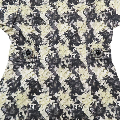 Louis Vuitton Monogram Flower All Over Print Dress Silk Short Sleeve Half Bijou — view 7