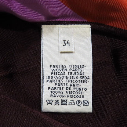 Hermes Twillaine Knit Silk Long Sleeve Geometric Pattern Top Brown Sweater 34 — view 6