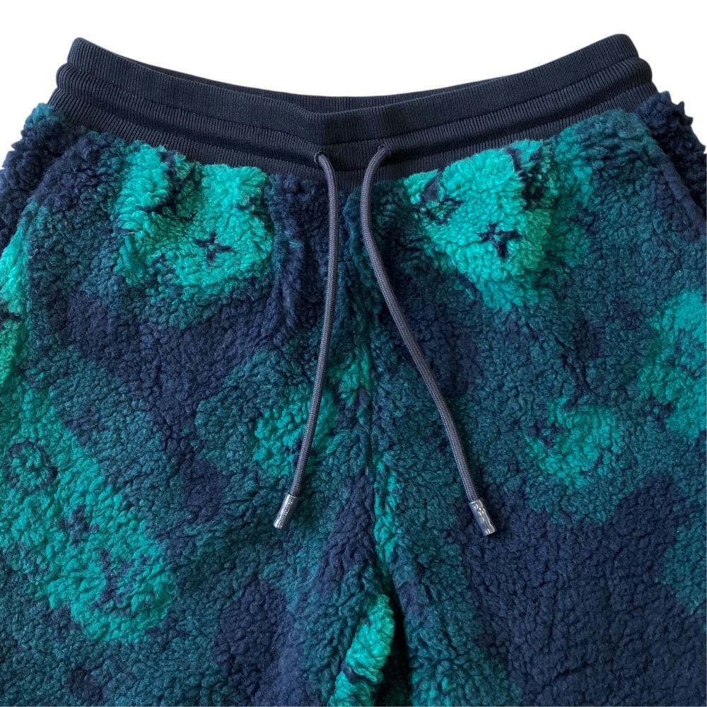 Louis Vuitton Monogram Jacquard Camouflage Fleece Pants Navy Green XL — view 3