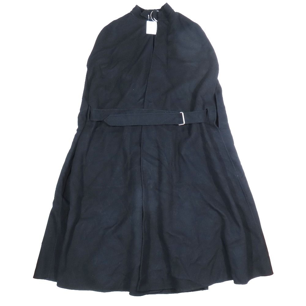 Dior Cashmere 100% Poncho Sleeveless Long Coat Logo Buckle Cape