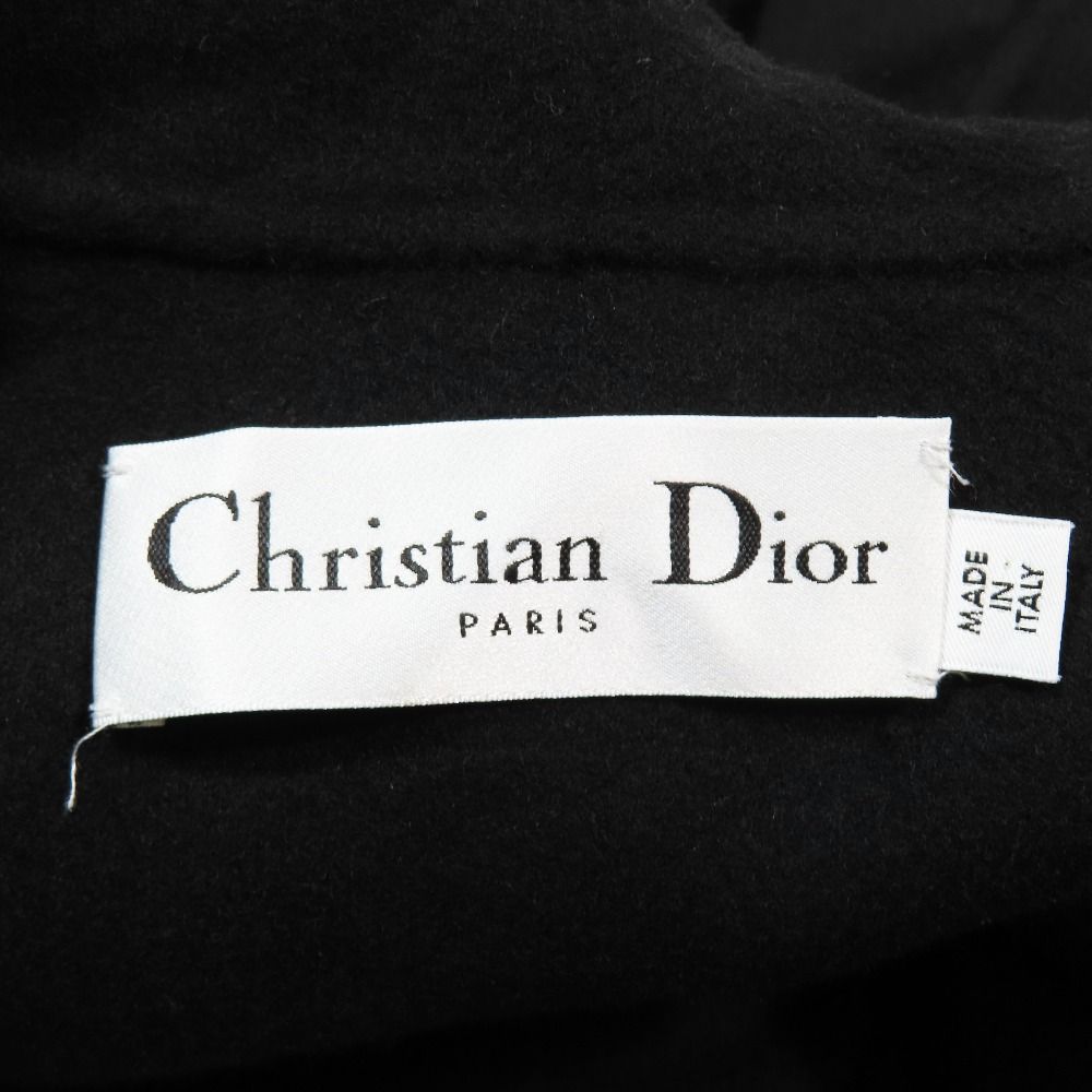 Dior Cashmere 100% Poncho Sleeveless Long Coat Logo Buckle Cape — view 7