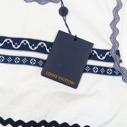 Louis Vuitton Monogram Graphic Trim Sleeveless Peplum Top Shirt Top White 34 — view 4