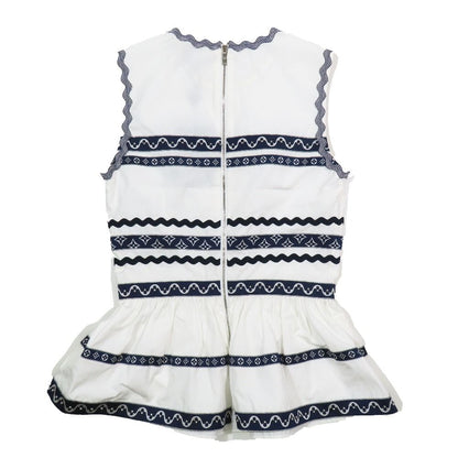 Louis Vuitton Monogram Graphic Trim Sleeveless Peplum Top Shirt Top White 34 — view 2
