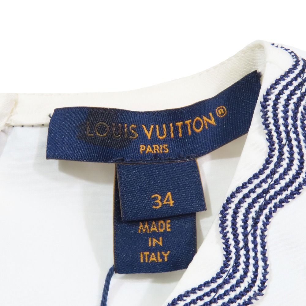 Louis Vuitton Monogram Graphic Trim Sleeveless Peplum Top Shirt Top White 34 — view 5