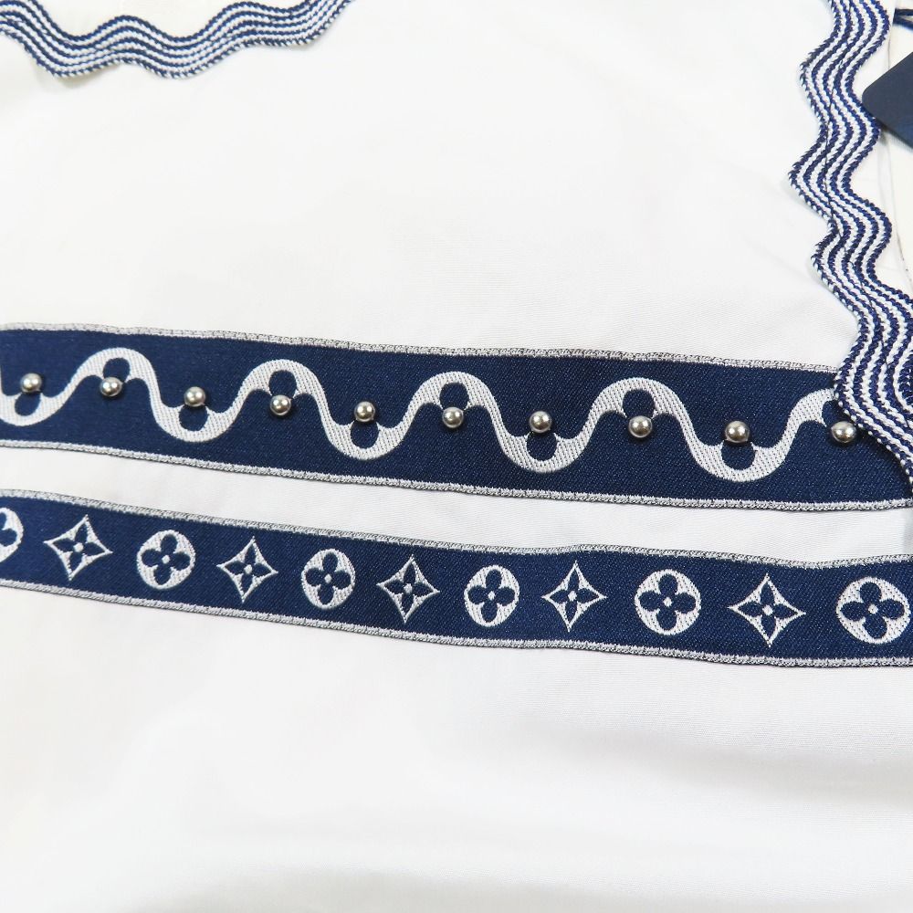 Louis Vuitton Monogram Graphic Trim Sleeveless Peplum Top Shirt Top White 34 — view 3
