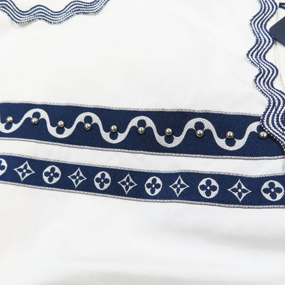 Louis Vuitton Monogram Graphic Trim Sleeveless Peplum Top Shirt Top White 34 — view 3