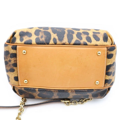 Dolce & Gabbana Leopard Print Hand Chain Shoulder Bag Brown — view 4