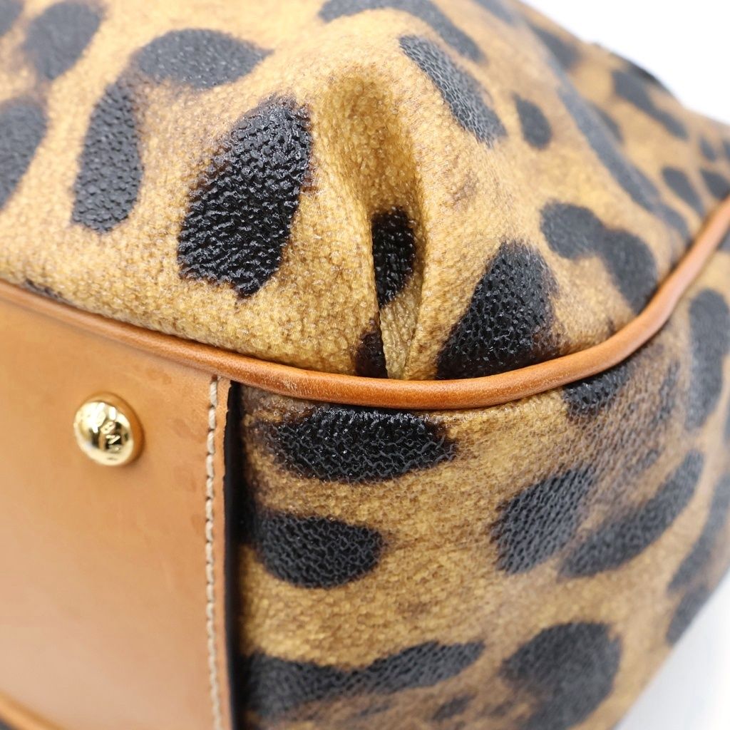 Dolce & Gabbana Leopard Print Hand Chain Shoulder Bag Brown — view 5