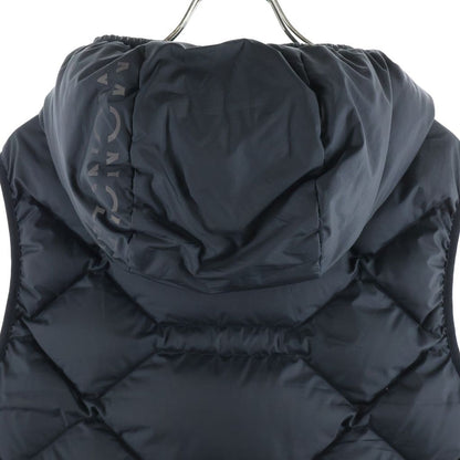 Moncler Rubber Logo Print Quilted Down Vest Black — view 4