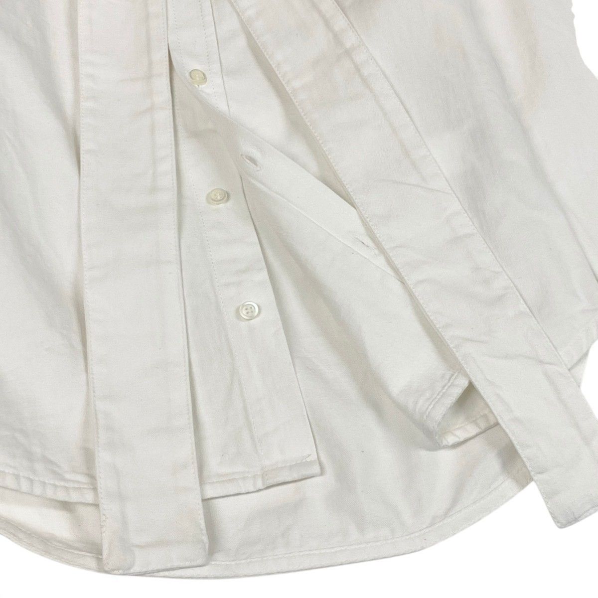 Loewe Denim Bow Tie Shirt White Cotton Blouse — view 5