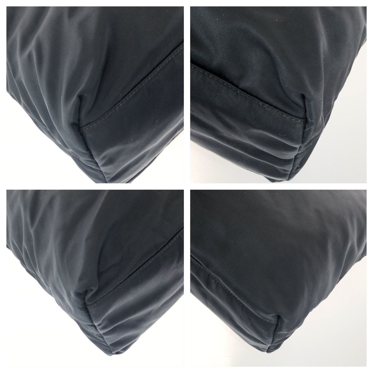 Prada Tessuto Black Silver Nylon Shoulder Bag — view 3