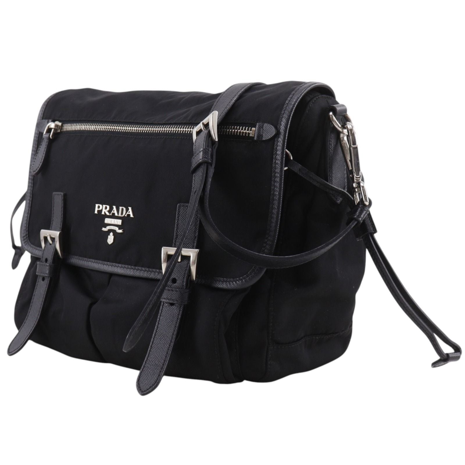 Prada Logo Nylon Black Shoulder Bag — view 2