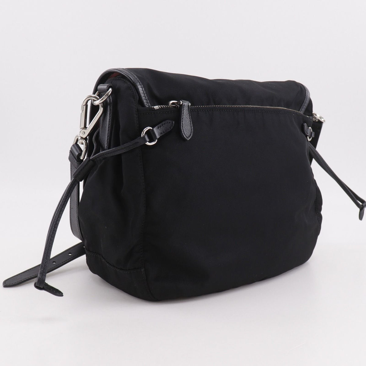 Prada Logo Nylon Black Shoulder Bag — view 3