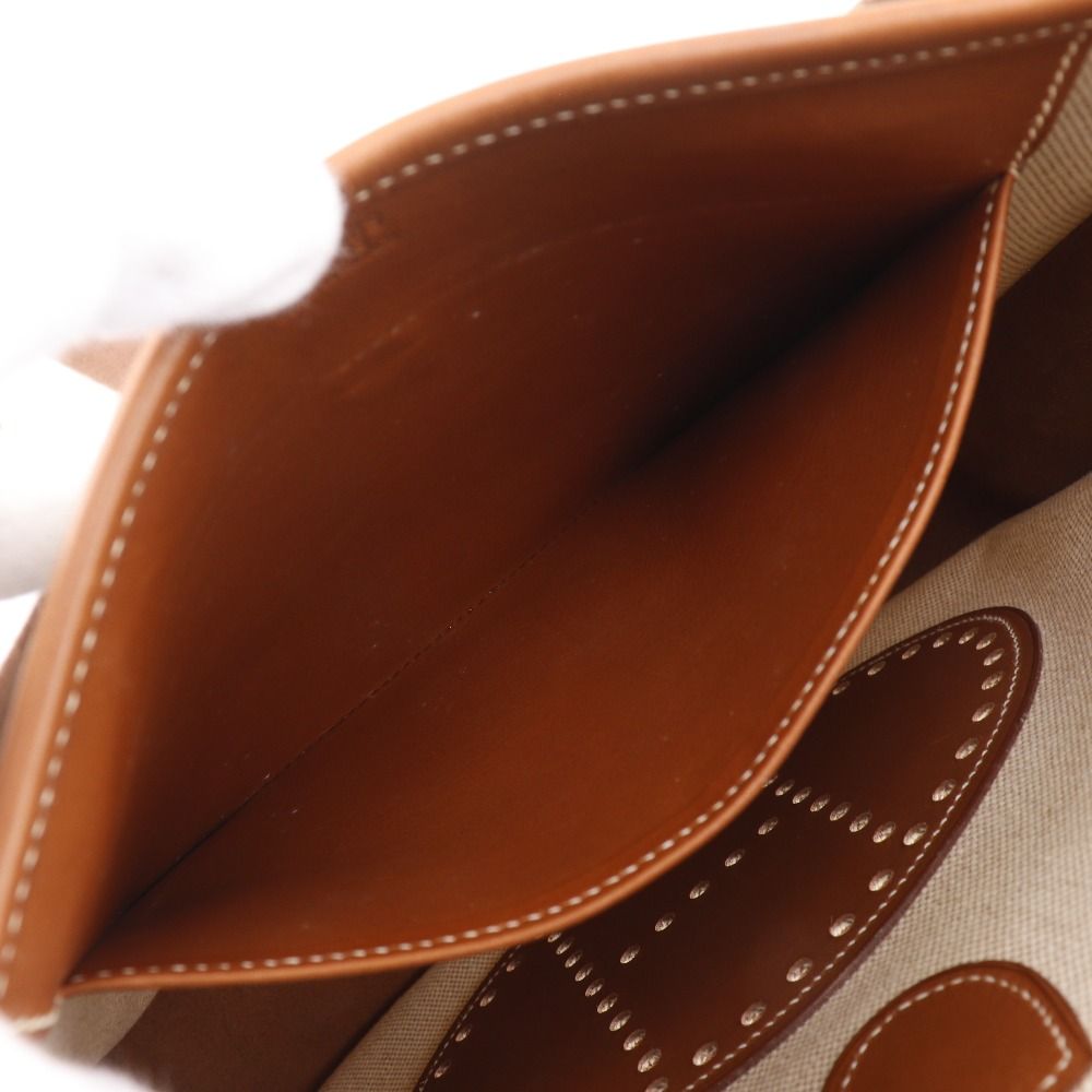 Hermes Evelyne 1 PM Toile H Brown Shoulder Bag — view 6