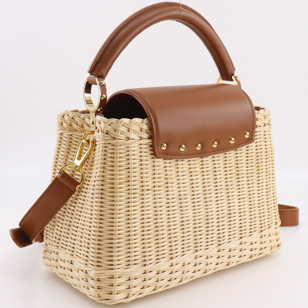 Louis Vuitton Capucines BB Rattan Calfskin Tan Brown Handbag — view 3