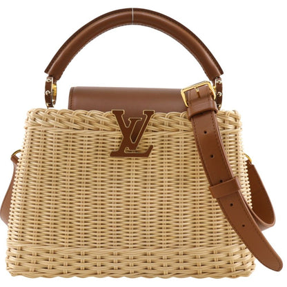 Louis Vuitton Capucines BB Rattan Calfskin Tan Brown Handbag