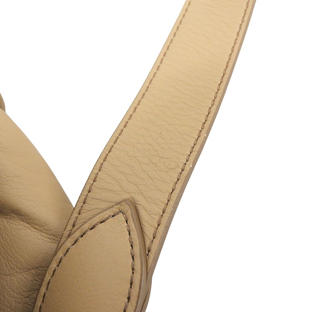 Max Mara Cuscino Lambskin Clutch Shoulder Bag Turnlock Beige — view 5