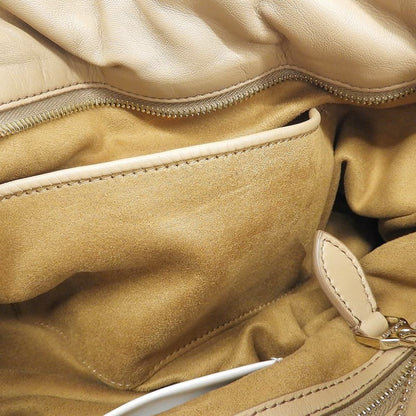 Max Mara Cuscino Lambskin Clutch Shoulder Bag Turnlock Beige — view 4