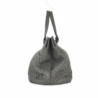 Bottega Veneta Intrecciato Nappa Medium Top Handle Shoulder Bag 2-Way Gray — view 3