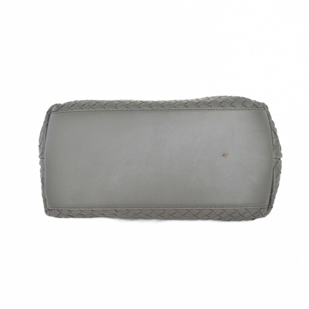 Bottega Veneta Intrecciato Nappa Medium Top Handle Shoulder Bag 2-Way Gray — view 4
