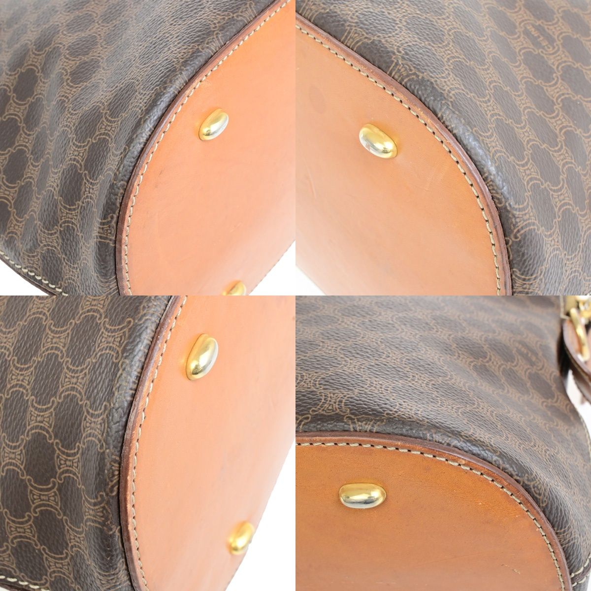 Celine Macadam Handbag Brown Leather — view 7