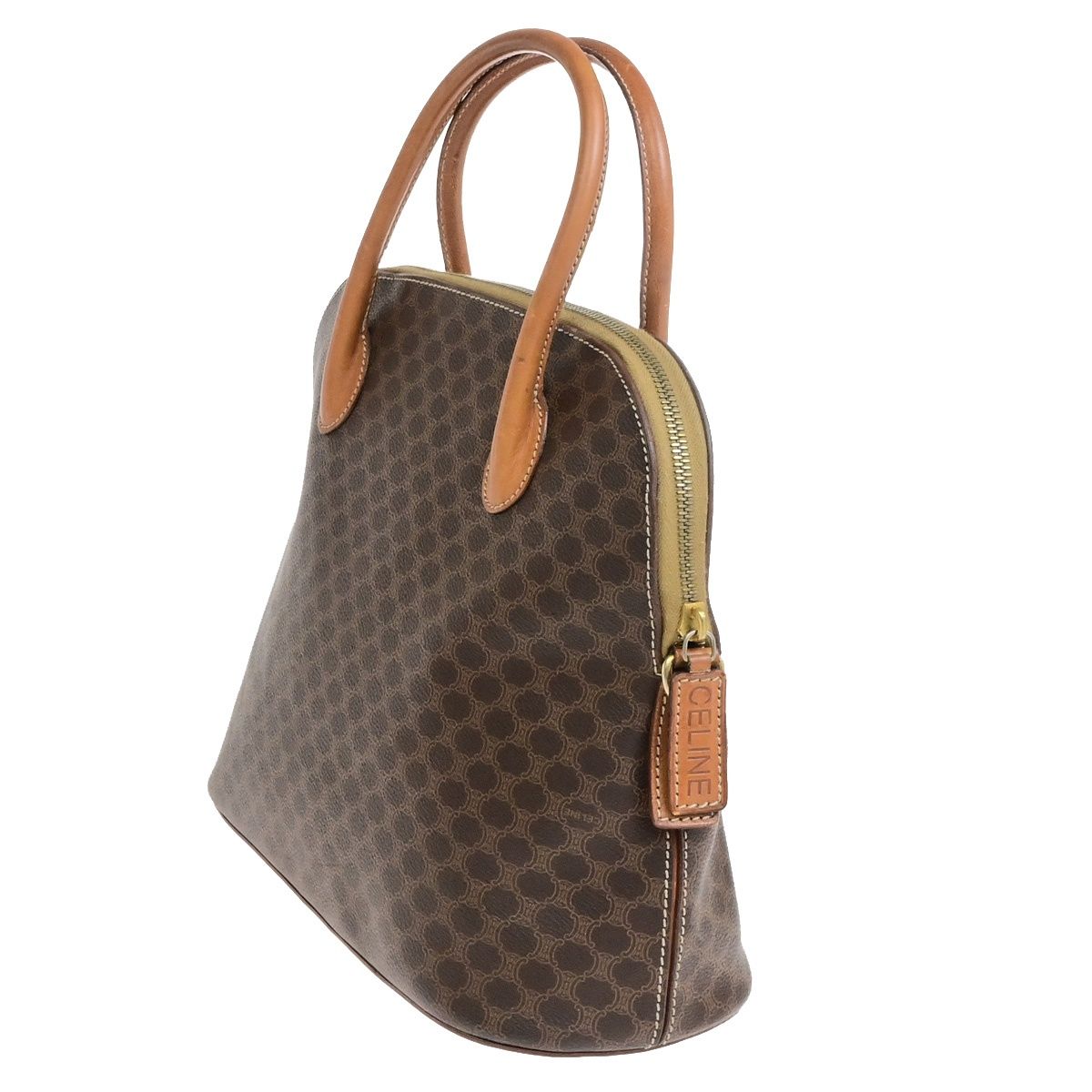 Celine Macadam Handbag Brown Leather — view 4
